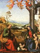 Fra Bartolommeo The Holy Family with the Infant St. John in a Landscape oil painting artist
